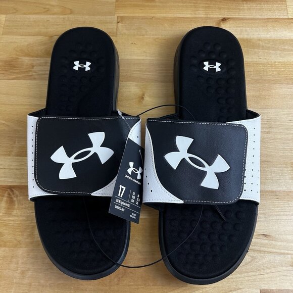Under Armour Mens Ignite Pro Slide Athletic Sandal 3026023-100 White Size 17 NEW - Picture 1 of 9